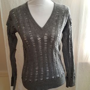 Stella McCartney Distressed Wool Cashmere Blend Gray Women's Sweater Sz 6